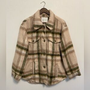 American Eagle Tan, Brown, and Green Brushed Shacket/Jacket Size MEDIUM